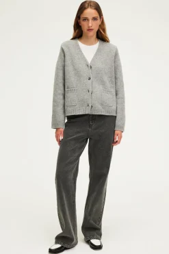 Pablo Gilet gris chiné à col V - JOZIE GrisChiné Clearance