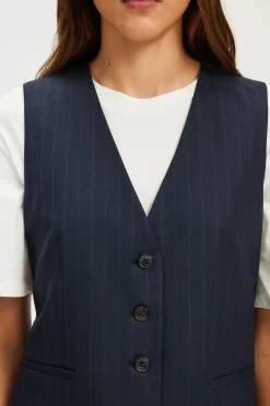 Pablo Gilet sans manche à rayures - MALVINA Marine Cheap