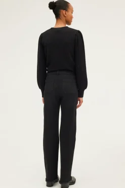 Pablo Jean droit à franges - NOREEN Noir Outlet