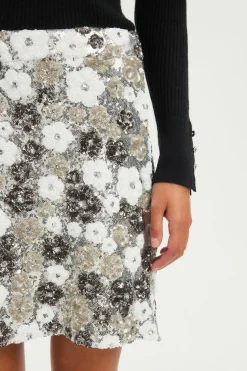 Pablo Jupe courte à sequins - CHAYNESE Argent Hot