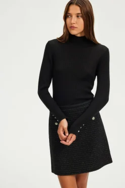 Pablo Jupe courte en tweed et lurex - CAMILLETTE Noir Outlet