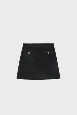 Pablo Jupe courte en tweed et lurex - CAMILLETTE Noir Outlet