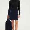 Pablo Jupe courte en velours lisse - CORENTINE Marine Best Sale