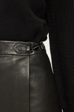 Pablo Jupe courte portefeuille en cuir - CARMINE Noir Outlet