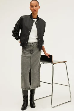 Pablo Jupe midi en denim - CLAUDIA anthracite Cheap