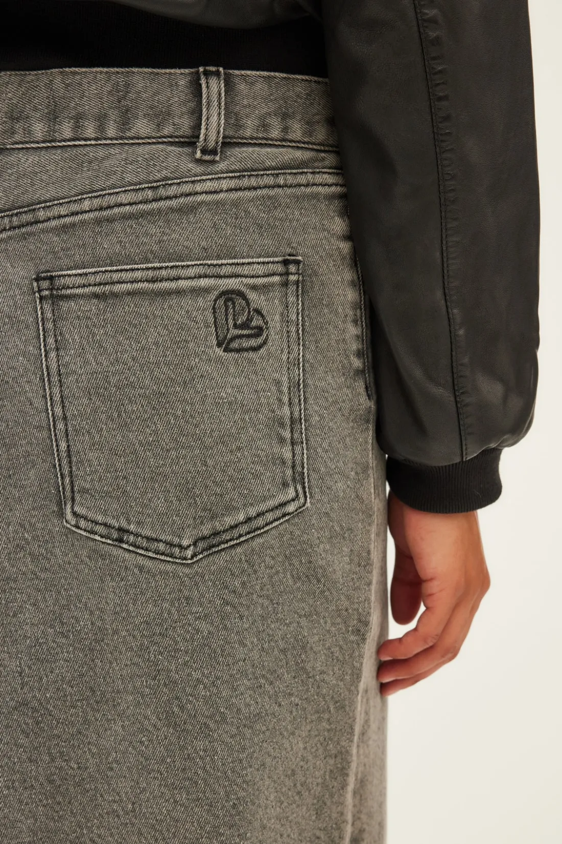 Pablo Jupe midi en denim - CLAUDIA anthracite Cheap