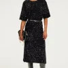 Pablo Jupe mi-longue à sequins s - CLELIE Noir Cheap