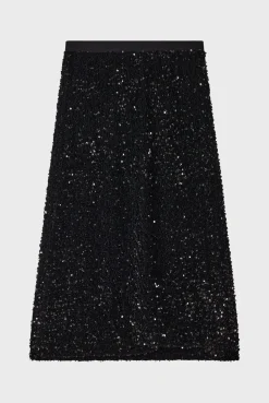 Pablo Jupe mi-longue à sequins s - CLELIE Noir Cheap