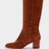 Pablo LIZZIE - Bottes à talon en cuir velours Camel Store