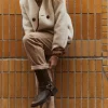 Pablo Manteau court en fausse fourrure - LILA Naturel Hot