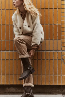 Pablo Manteau court en fausse fourrure - LILA Naturel Hot