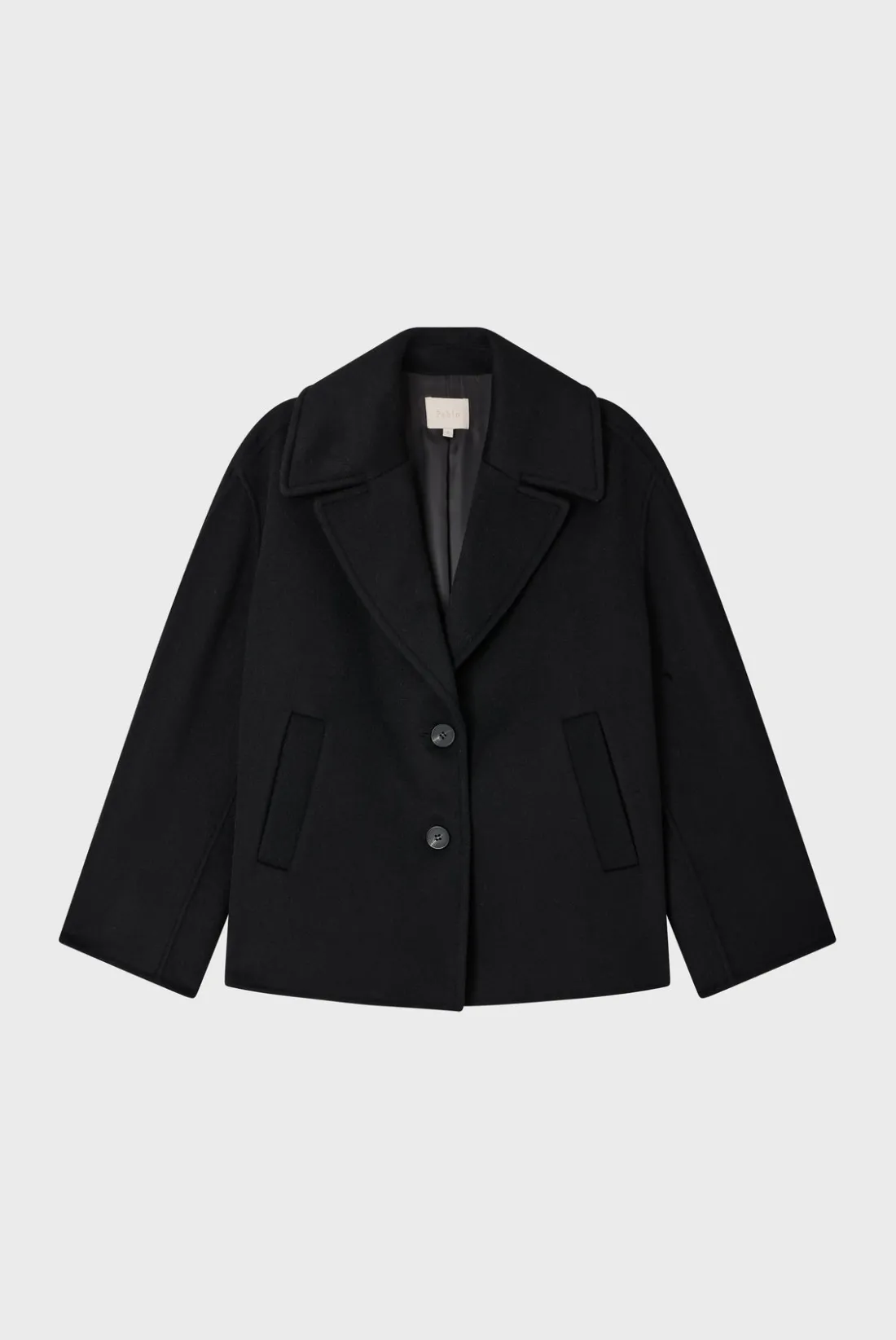 Pablo Manteau court en laine double face - LORLINE Noir Outlet