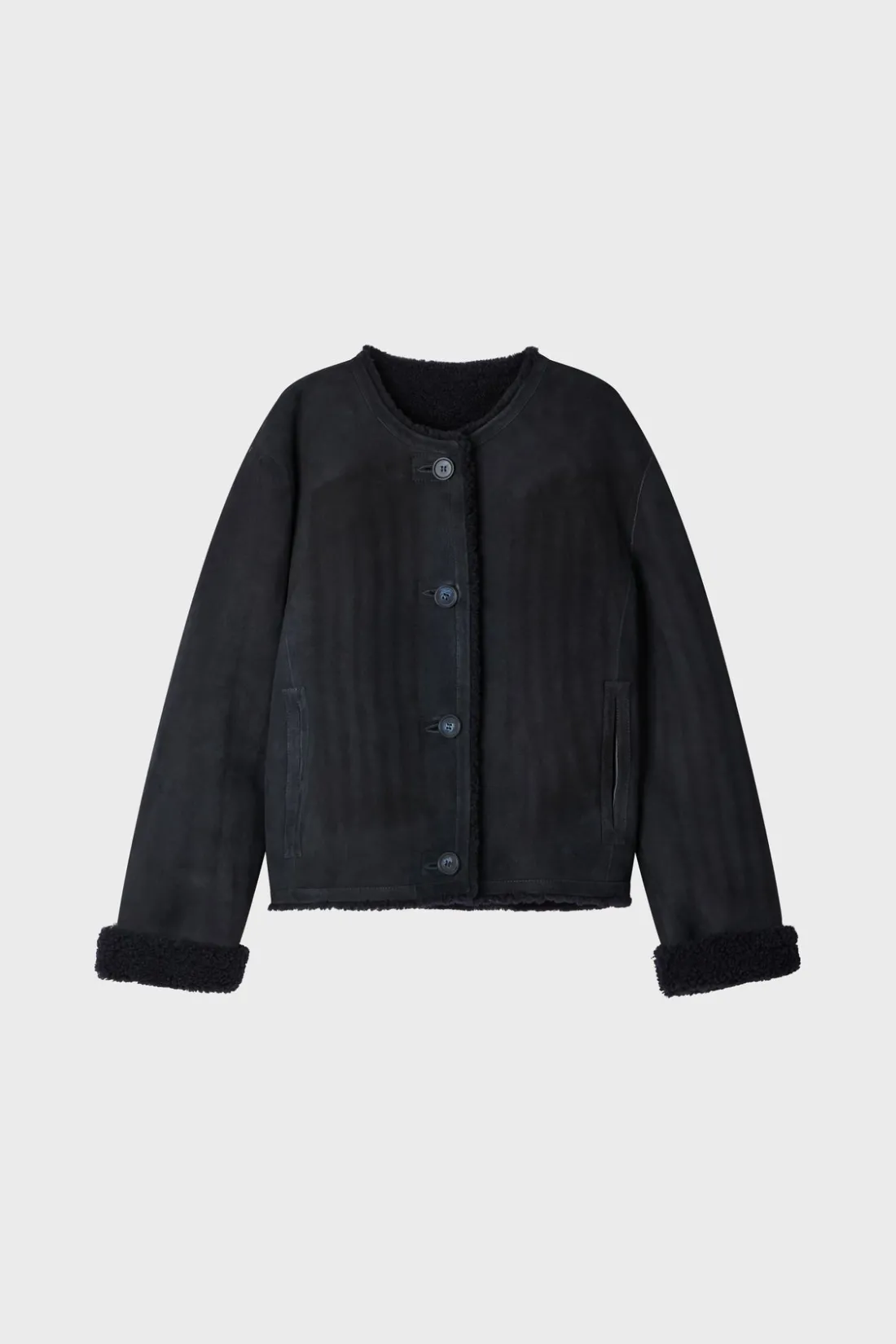 Pablo Manteau court réversible en peau lainée - LISON Marine Discount