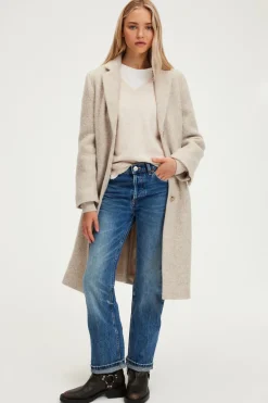 Pablo Manteau droit en laine - LORELIA Ficelle Best Sale