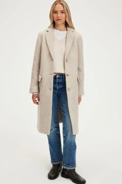 Pablo Manteau droit en laine - LORELIA Ficelle Best Sale