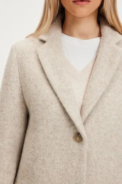 Pablo Manteau droit en laine - LORELIA Ficelle Best Sale