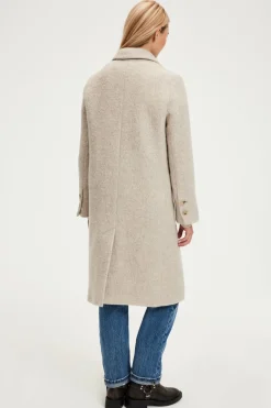 Pablo Manteau droit en laine - LORELIA Ficelle Best Sale