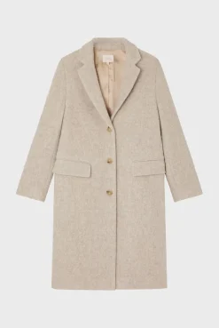 Pablo Manteau droit en laine - LORELIA Ficelle Best Sale