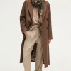 Pablo Manteau long à chevrons - LINE Marron Store