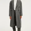 Pablo Manteau long à chevrons - LINE Grismoyen Cheap