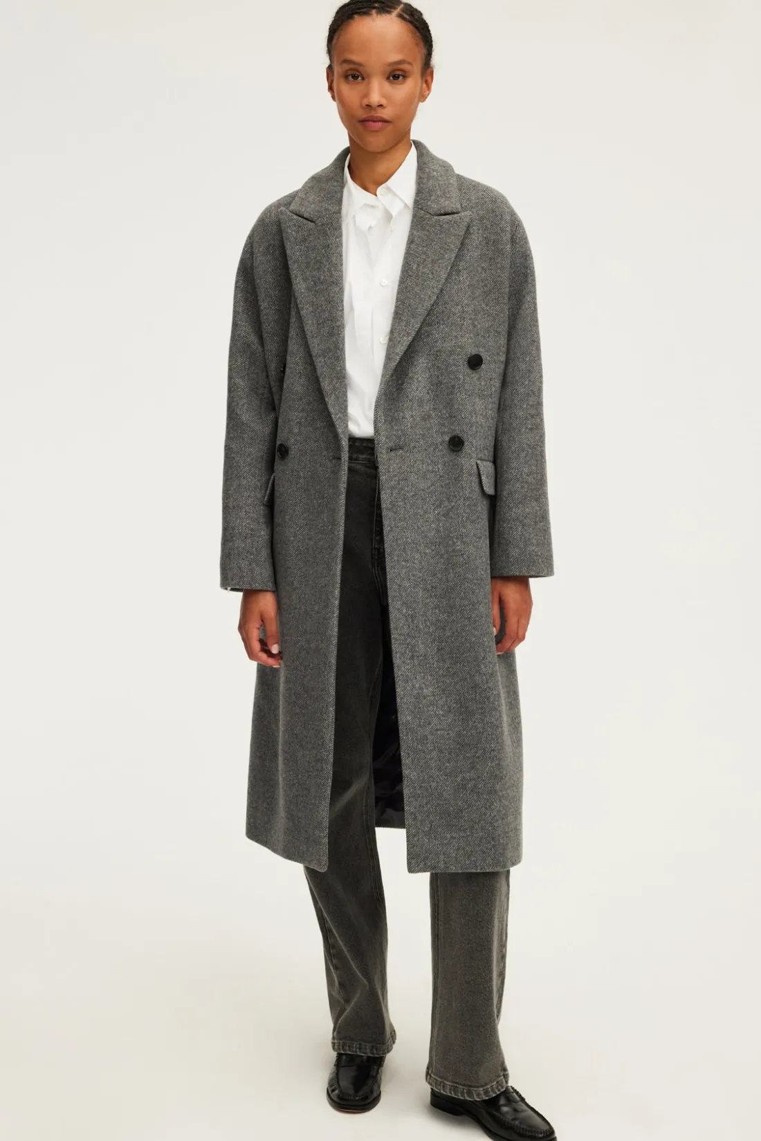 Pablo Manteau long à chevrons - LINE Grismoyen Cheap