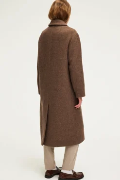 Pablo Manteau long à chevrons - LINE Marron Store