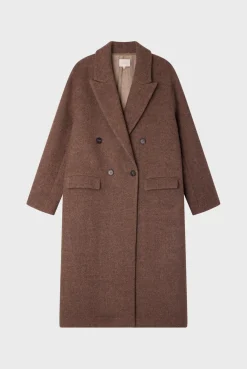 Pablo Manteau long à chevrons - LINE Marron Store