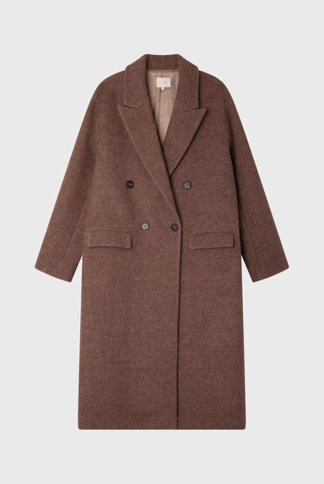 Pablo Manteau long à chevrons - LINE Marron Store