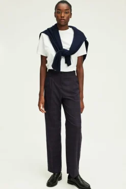 Pablo Pantalon carotte à carreaux - NOUHA Marron Store
