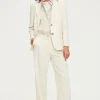 Pablo Pantalon carotte uni - NOUAILA Ecru Clearance