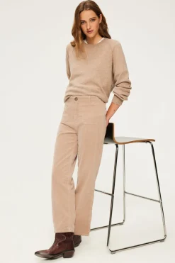 Pablo Pantalon droit en velours beige - NANETTE Beigerosé Outlet