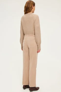 Pablo Pantalon droit en velours beige - NANETTE Beigerosé Outlet