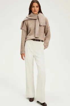 Pablo Pantalon en velours fluide à côtes - NADIA Ecru Cheap