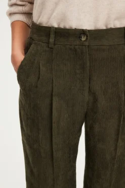 Pablo Pantalon en velours fluide à côtes - NESS VertKaki Online