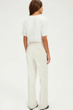 Pablo Pantalon en velours fluide à côtes - NADIA Ecru Cheap