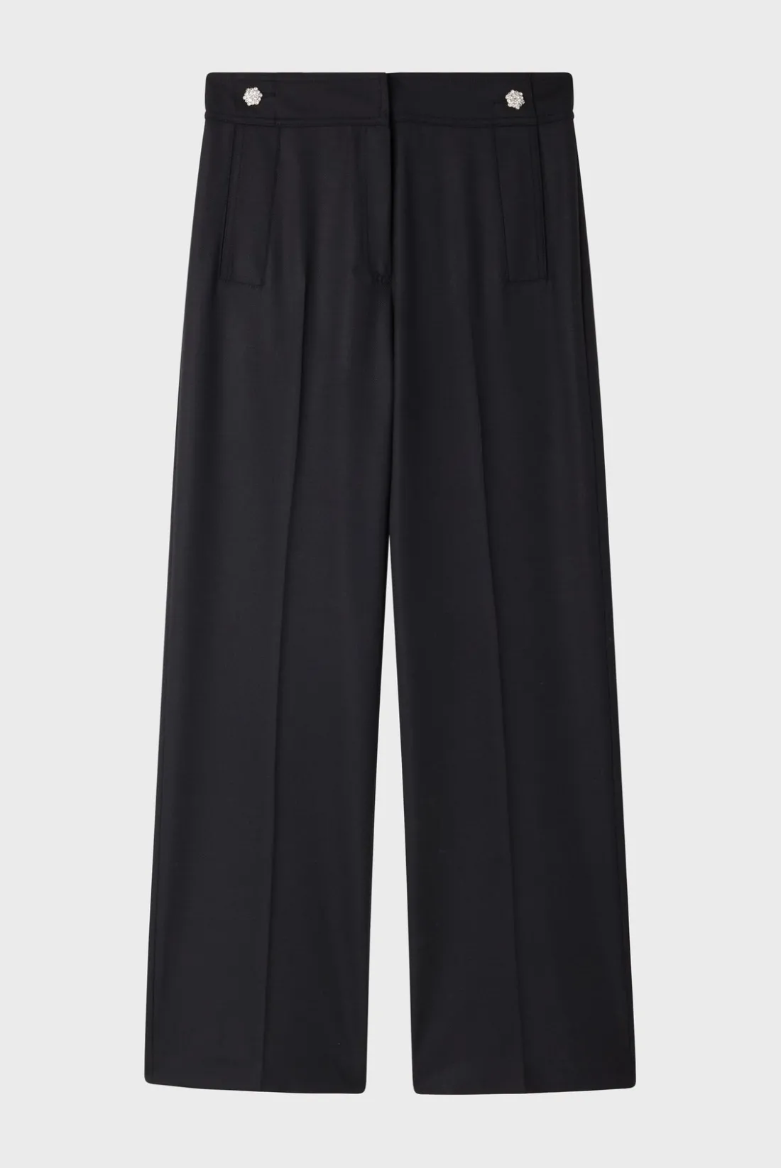 Pablo Pantalon large à boutons en strass - NADA Noir Flash Sale
