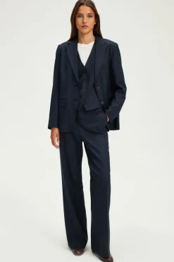 Pablo Pantalon large à fines rayures - NOLENE Marine Discount