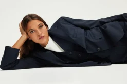 Pablo Pantalon large à fines rayures - NOLENE Marine Discount