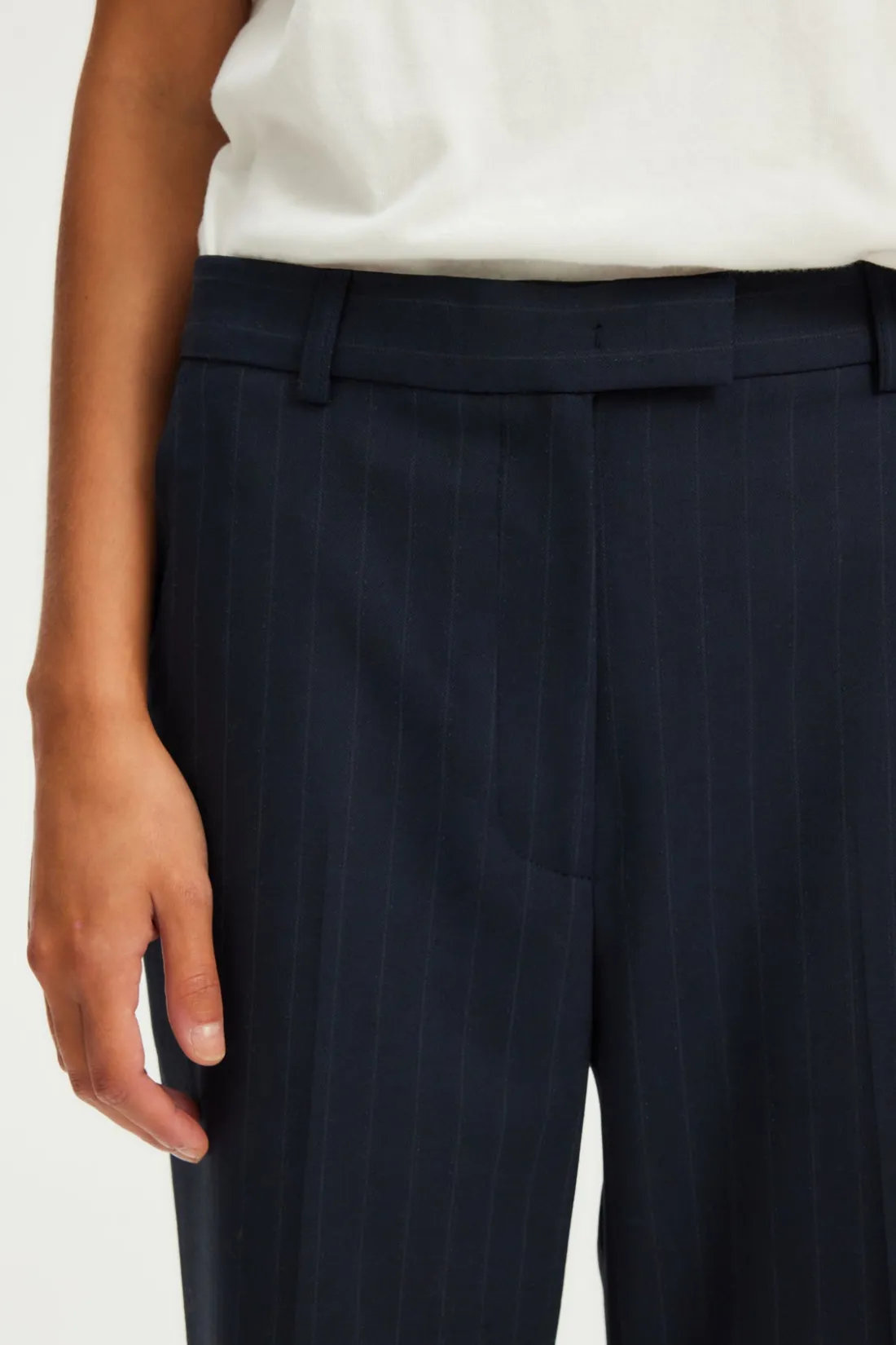 Pablo Pantalon large à fines rayures - NOLENE Marine Discount