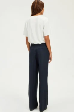 Pablo Pantalon large à fines rayures - NOLENE Marine Discount