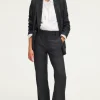 Pablo Pantalon large en flanelle rayée - NATAELLE anthracite Sale