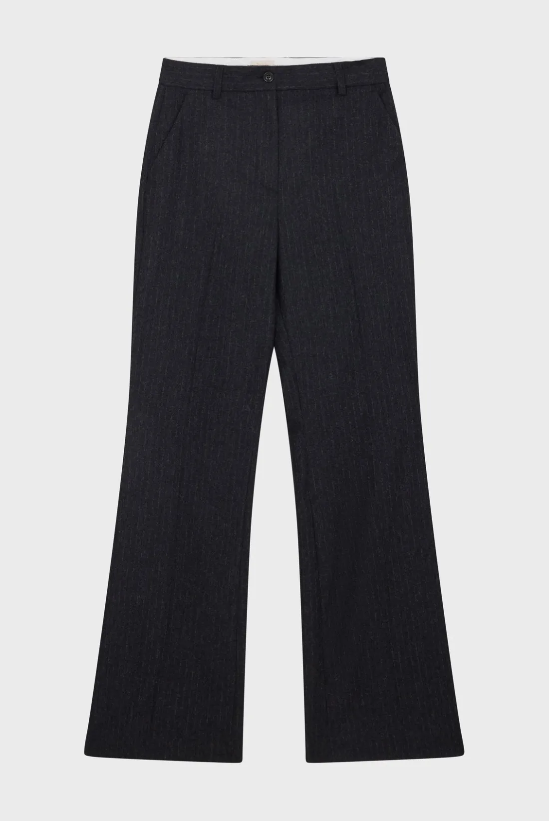Pablo Pantalon large en flanelle rayée - NATAELLE anthracite Sale