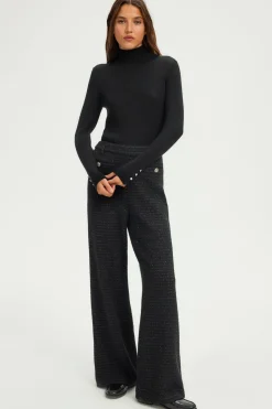 Pablo Pantalon large en tweed et lurex - NARELLE Noir Best