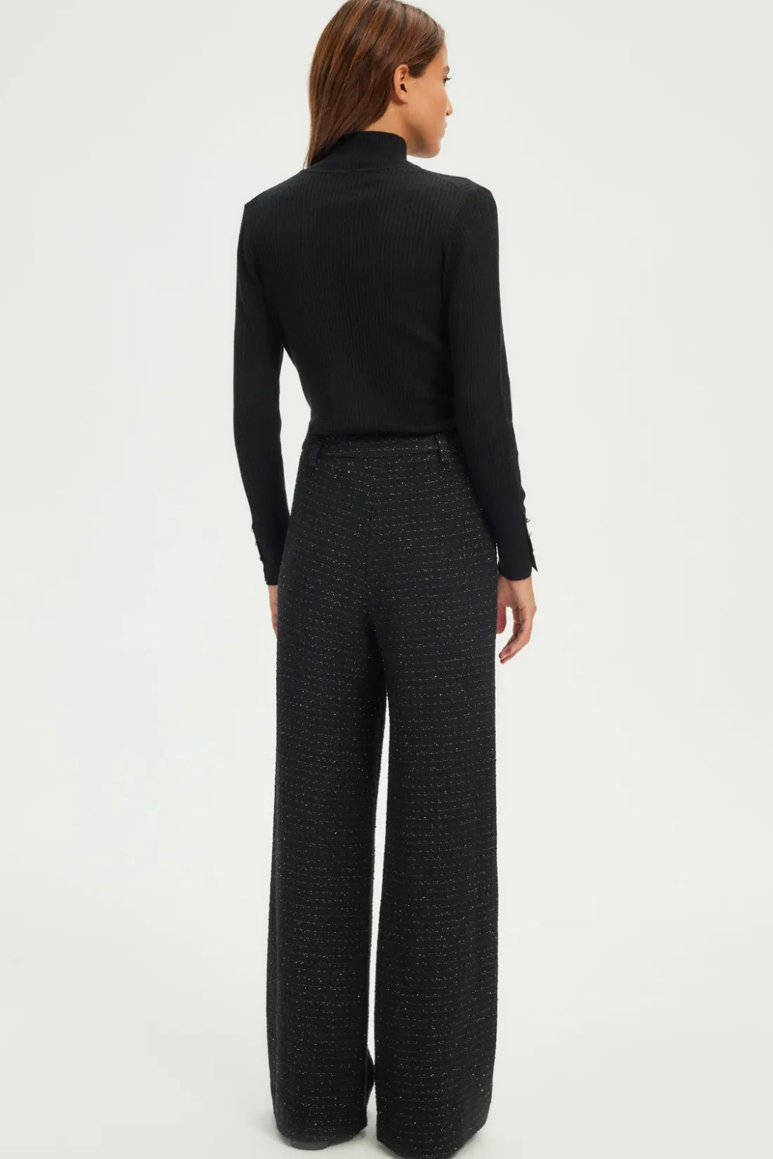 Pablo Pantalon large en tweed et lurex - NARELLE Noir Best