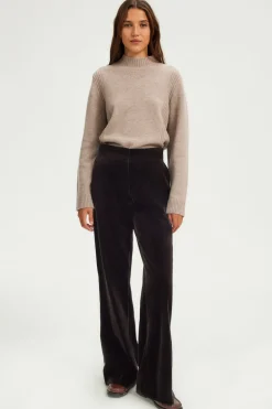 Pablo Pantalon large en velours lisse - NAIS Cinanon Fashion