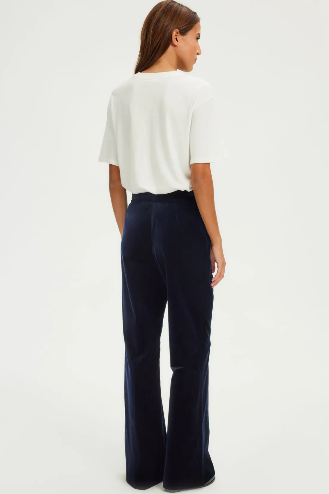 Pablo Pantalon large en velours lisse - NAIS Marine Outlet