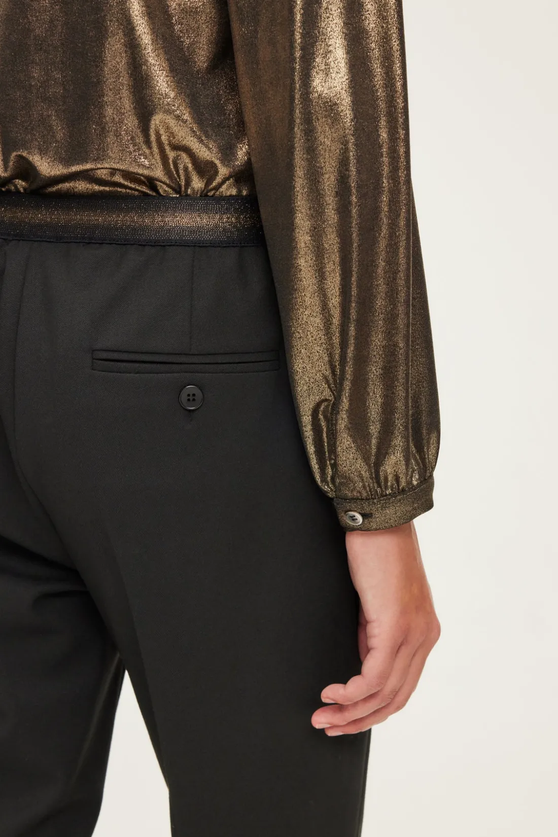 Pablo Pantalon large élastiqué - NEELA Noir Fashion