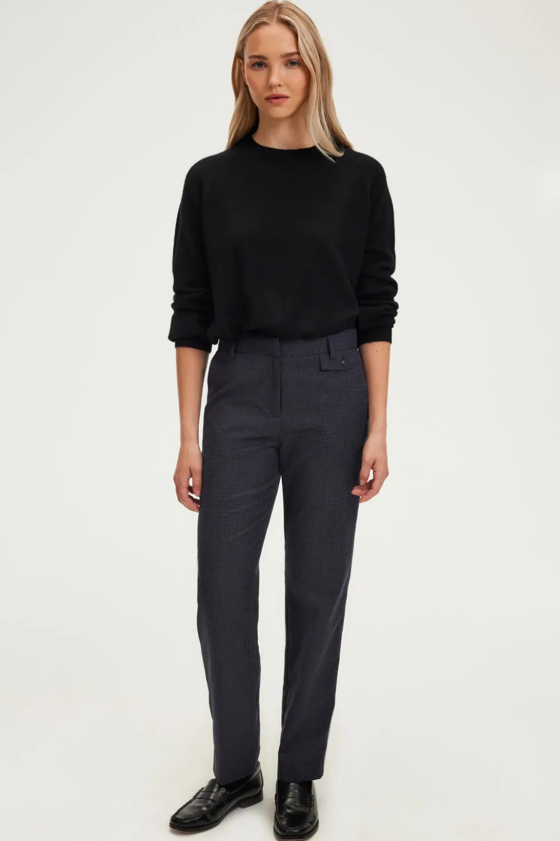 Pablo Pantalon slim à petits carreaux - NOLWENN Marine Discount