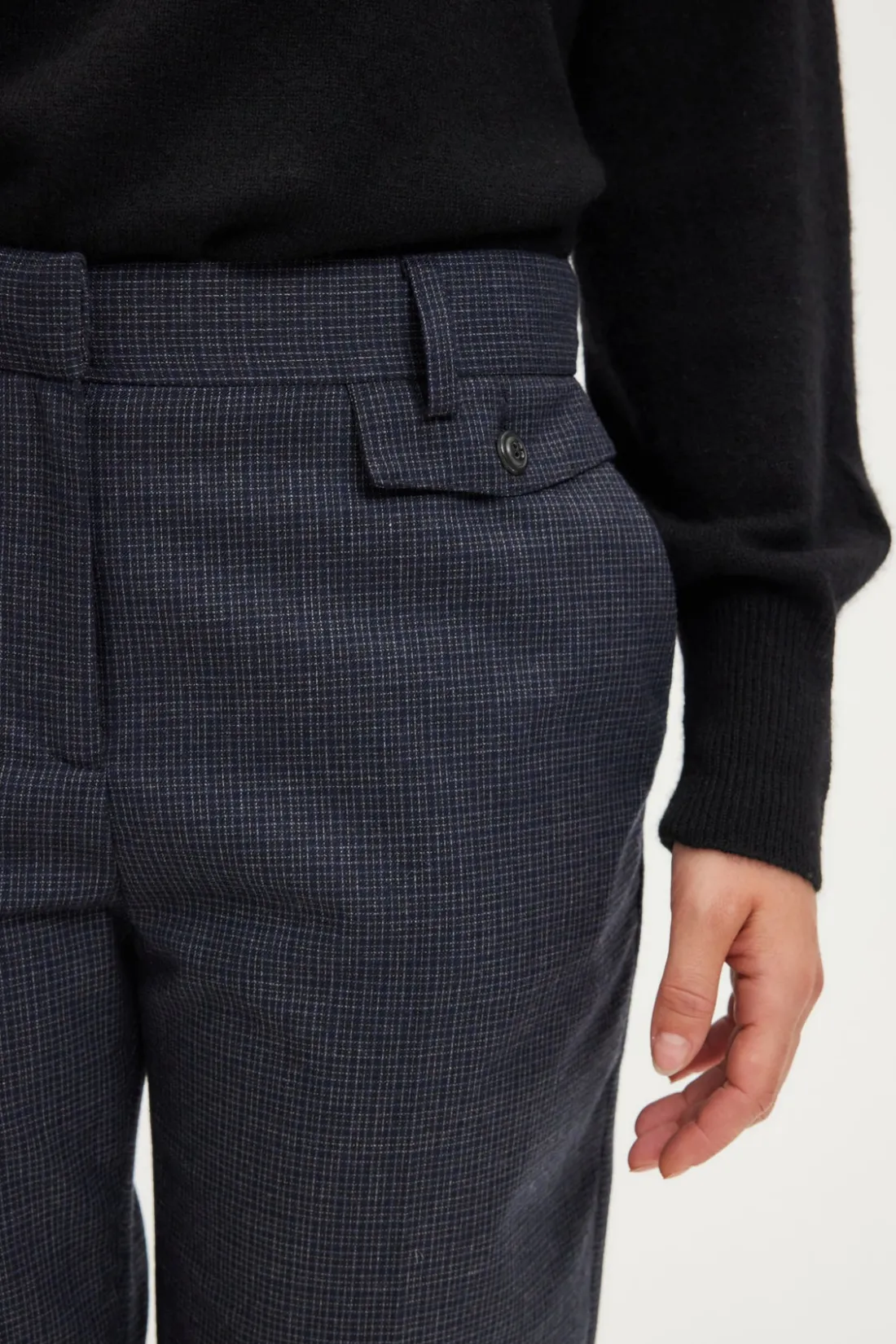 Pablo Pantalon slim à petits carreaux - NOLWENN Marine Discount