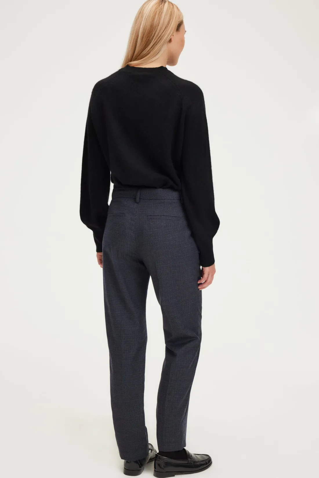 Pablo Pantalon slim à petits carreaux - NOLWENN Marine Discount
